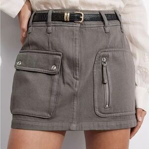 & other stories Grey utility mini skirt size size 4 NWT